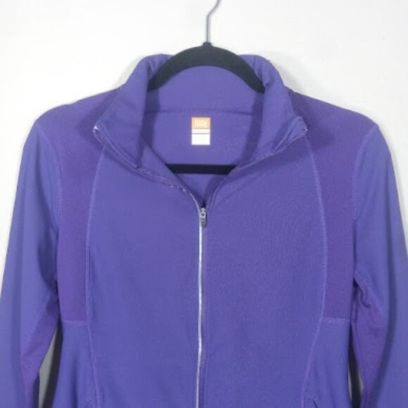 LUCYTECH | Purple Reflective Full Zip Long Sleeve Performance Top Thumbholes XS - Picture 3 of 10